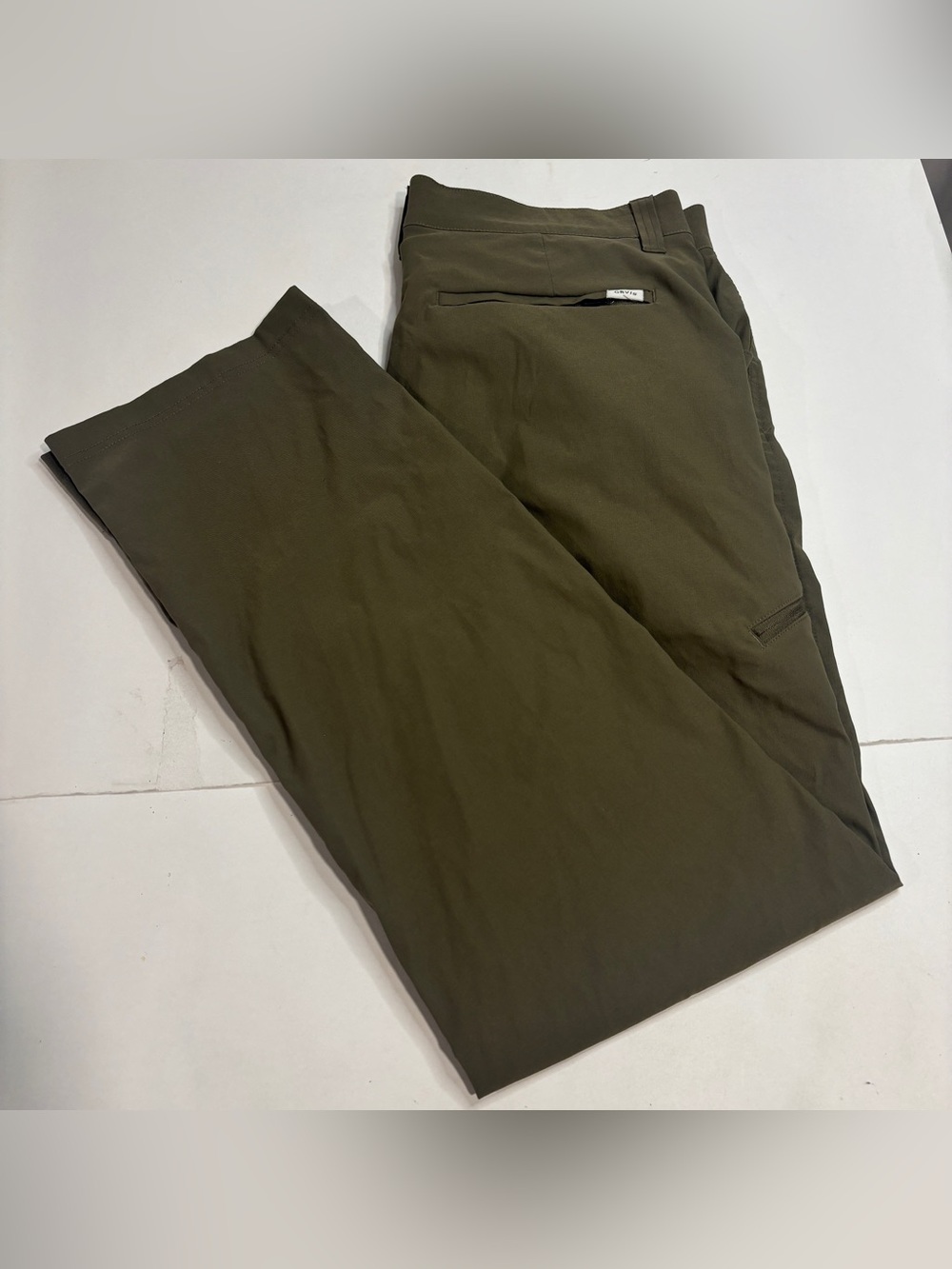 Orvis Hiking Casual Tech Pants Mens 34x30 Green Stretch Zip Pocket Outdoor Trail